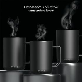 12oz. Stainless Steel Self Heating Coffee Mug with Lid, 3.5" x 3.5" x 5"