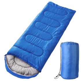 Camping Sleeping Bags for Adults Teens Moisture-Proof Hiking Sleep Bag with Carry Bag 32-50? for Spring Autumn Winter Seasons (Color: Royal Blue, size: One size)